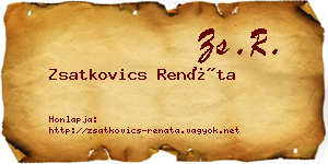 Zsatkovics Renáta névjegykártya